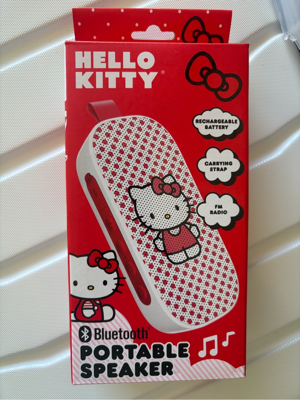 Hello Kitty Red and White Bluetooth Portable Speaker - Picture 2 of 2